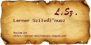 Lerner Szilvánusz névjegykártya